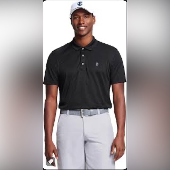 IZOD GOLF GRID POLO SHIRT MEN REGULAR CUT LOGO BLACK COLOR SHORT SLEEVE SIZE XL - Picture 6 of 13